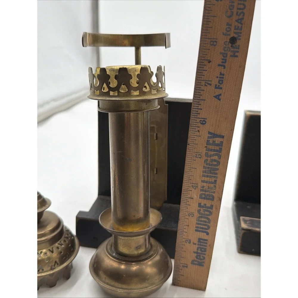 Set Of 2 Vintage Brass Carriage Railroad Train Wall Sconce Candle Lamps